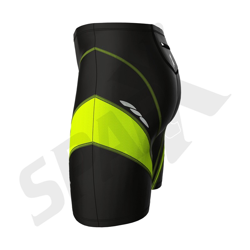 Sparx - Pantalones cortos de triatlón para hombre (negro/verde neón,