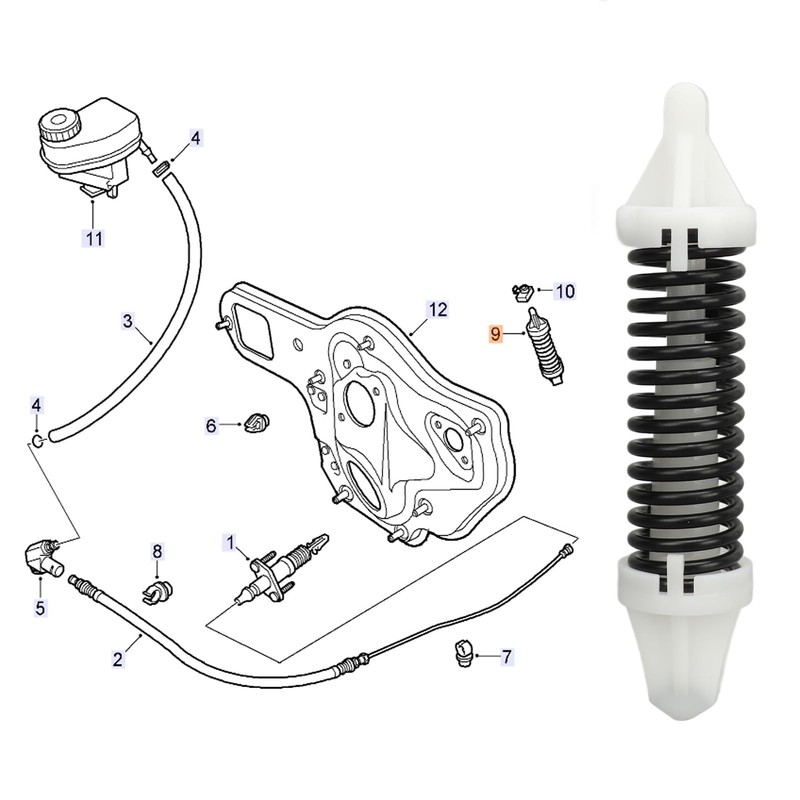 aqxreight Clutch Pedal Return Spring Kit, 2PCS Return Spring Repair