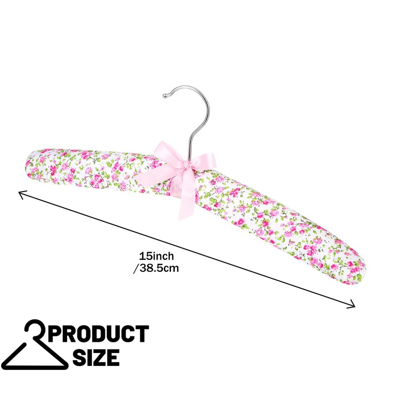 Jetec 24 Pieces Satin Padded Hangers with 360° Swiveling Hook