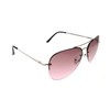 Elite Gradient Oceanic Lens Oversized Rimless Metal Frame Unisex Aviator