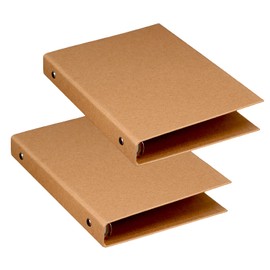Dzmuero A5 6- Ring Binder, A5 Ring Binder Folders, A5 Ring Binder 6 Hole, Kraft a5 folders for Adding Brochure Cover Scrapbooking Papers Loose Sheets, 2 Pcs