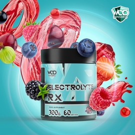 Electrolyte RX Premium Electrolyte Blend Highly Dosed Electrolyte Profile for Fitness and Sport | Low Calorie Electrolyte Powder | 300g Tub WOD Powders (Mixed Berry)