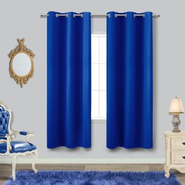KOUFALL Cobalt Blue Blackout Curtains for Bedroom Decor 2 Panels Set Grommet Thermal Insulating Hanukkah Decorations for Window Classroom Home,72 Inch Length,Imperial Blue