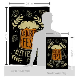 Ornament Collection FK192133-BO Oktoberfest Beer Festival Happy Hour & Drinks Beverages Decorative Vertical Kit, House & Garden Flags Set w/Flagpole, Multi-Color