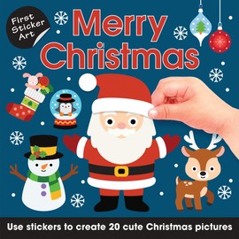 First Sticker Art: Merry Christmas: Color By Stickers for Kids, Make 20 Pictures! (Independent Activity Book for Ages 2+)