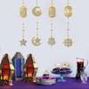 Ramadan Mubarak Garland Eid Decorations, Gold Ramadan Mubarak Banner Lantern