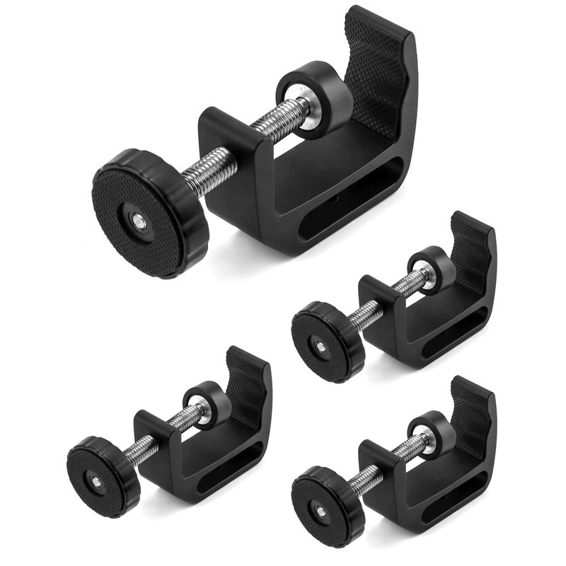 QWORK Universal C-Clamp for Desk Mount - 4-Pack Heavy Duty