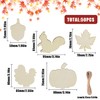 DBALL Pack of 50 Wooden Decoration Hangers Autumn Decoration Leaves