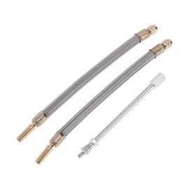 HEROFFIX 1 Set 180 Dergee Copper Tire Valve Extension with Universal Stainless Steel 210mm Tyre Valve Inflation Adapter for Car Motorcycle RV Truck Bike