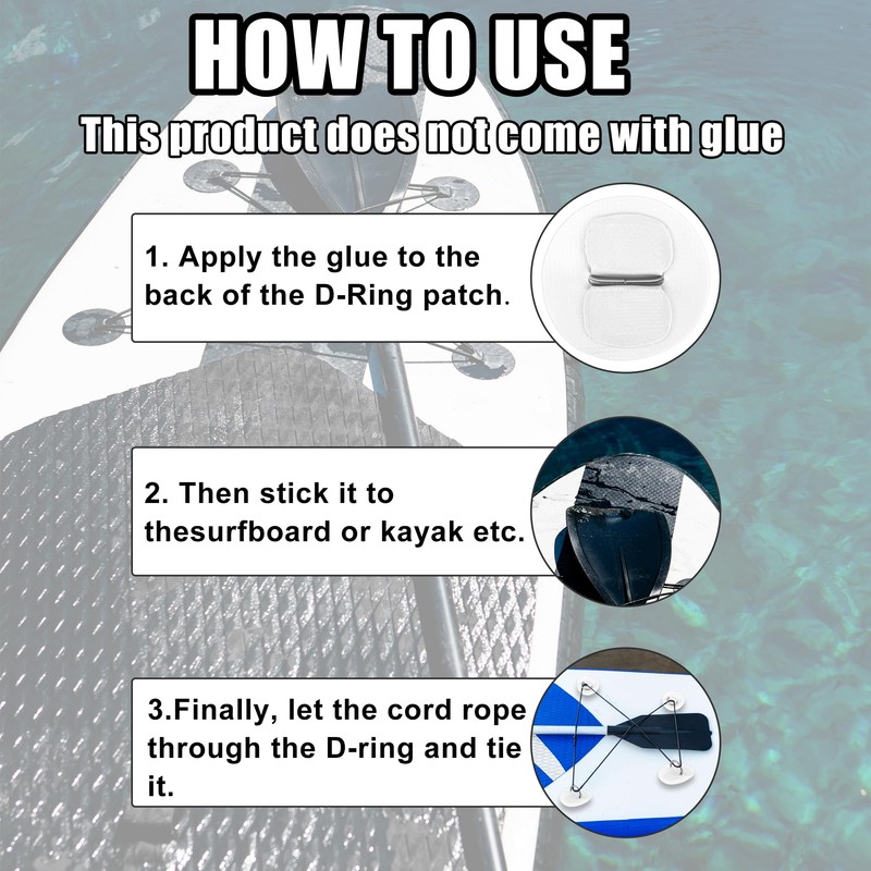 X AUTOHAUX D-Ring Patches PVC Stainless Steel Round D-Ring Pads