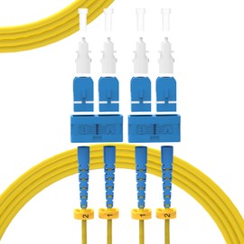 KeepFly Fiber OS2 SC to SC Fiber Patch Cable 5m/16ft, 1G/10Gb SMF 9/125μm Duplex SMF Single Mode Fiber Jumper Patch Cord LSZH(Yellow)