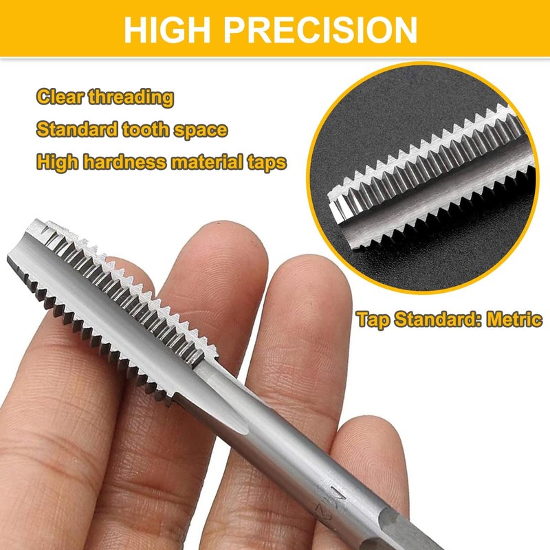 COLYUPO 8Pcs Thread Taps Set Adjustable Tap Wrench Kit with