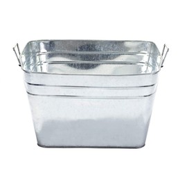 Little Giant Galvanized Square Tub (16 Gallon) Classic Utility Metal Bucket with Handle for Feeding, Watering, & Washing (Item No. GST16)