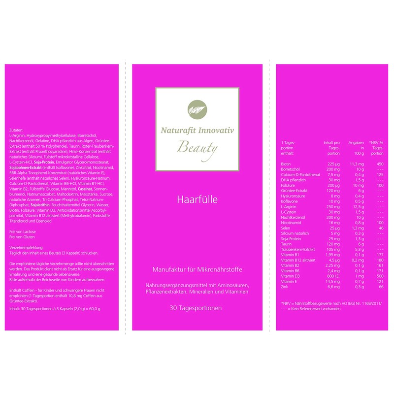 NATURAFIT Hair Fill Capsules 30 x 3 Pieces