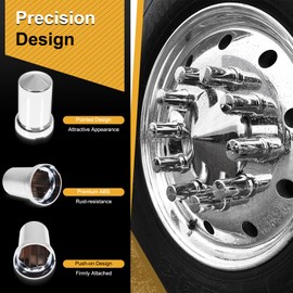 HQALTY 40PCS 33mm Lug Nut Covers Bullet Flanged ABS Chrome Plastic Push-on Nut Cover Caps for Semi Trucks