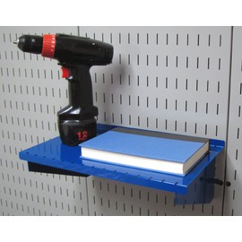 Wall Control Pegboard Shelf 9in Deep Pegboard Shelf Assembly for Wall Control Pegboard and Slotted Tool Board – Blue