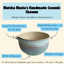 Matcha Masta Ceramics Essentials: Handmade Ceramic Matcha Bowl + Whisk Stand
