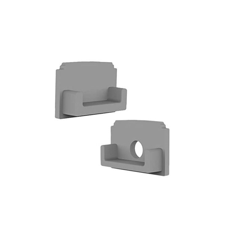 GX-FP2 LED Aluminium Tile Profile 10 mm Silver 2x End