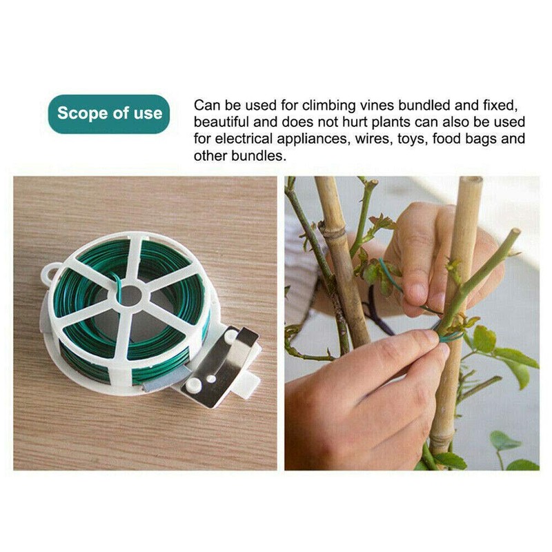 TOOLSTAR Plastic Coated Garden Tie with Dispenser and Cutter for