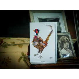 Bryn Parry Pheasant shooting greeting card with envelope The Veteran.