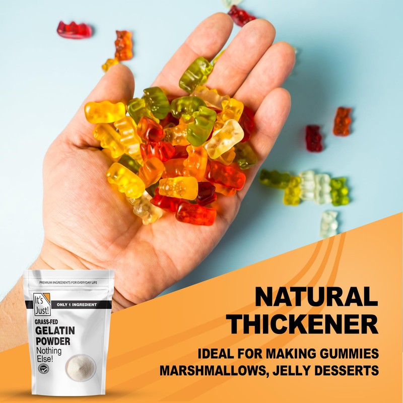 It's Just - 100% Gelatin Powder (2lb) Unflavored, Heavy Metal