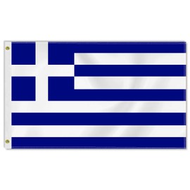 Large Greece Flag,3x5 FT Greek 75D Outdoor Banner,Decor for Garden Yard Car Truck with Brass Grommet
