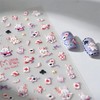 Cute Rabbit Poker Nail Stickers, 5D Cartoon Bunny and Card