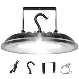 UFO LED High Bay Light, 240W High Bay LED Lights 26400Lm UL Listed with US Plug, 2 Types of Installation high bay light, Waterproof Commercial Plug & Play Lighting for Warehouse Factory Barn Shop