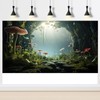 Aquarium Background Foggy Stone Mushroom Moss Aquarium Backdrop Mysterious Green