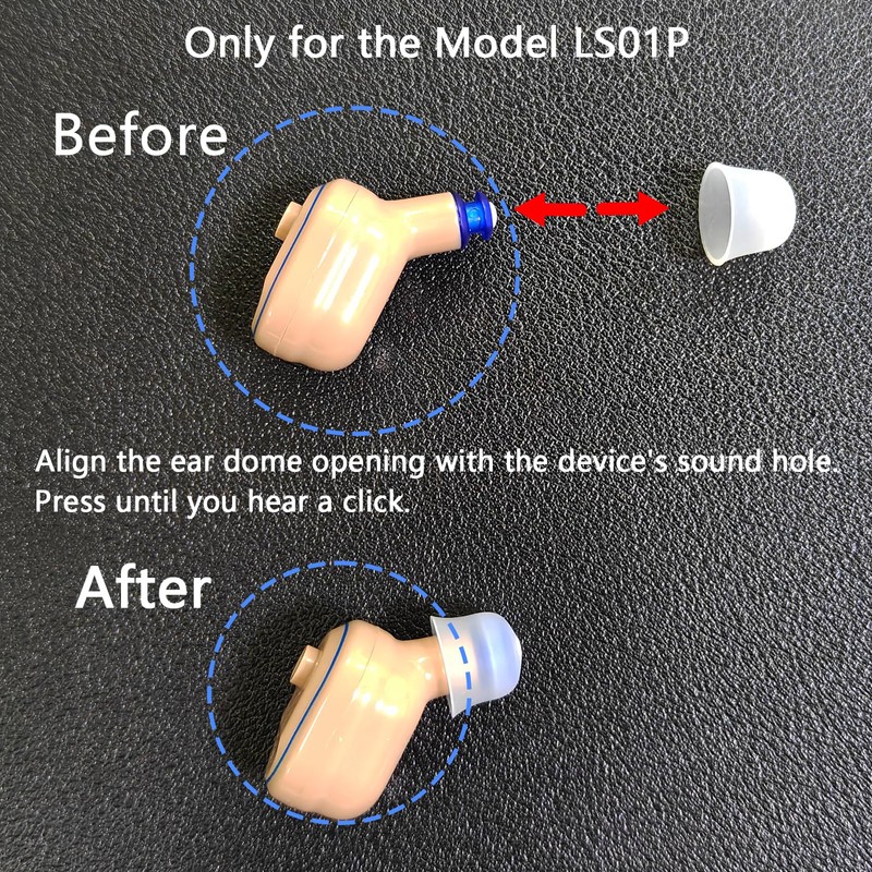 0.44 inch/11mm Silicone Ear Domes for Banglijian Hearing Device LS01P