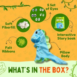 pepplay DIY Dinosaur Craft Kit for Kids 4+, Dinosaur Book, Emotions Learning Toy with Changeable Eyes, DIY Activity, Gifts for Boys & Girls Ages 3, 4, 5, 6, 7