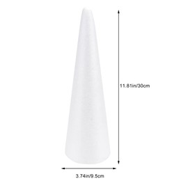 Operitacx Polystyrene Foam Cones Full Diameter 9.5 cm Height 30 cm Pack of 2 Polystyrene Foam Cone Polystyrene Foam Cylinder for Craft Projects