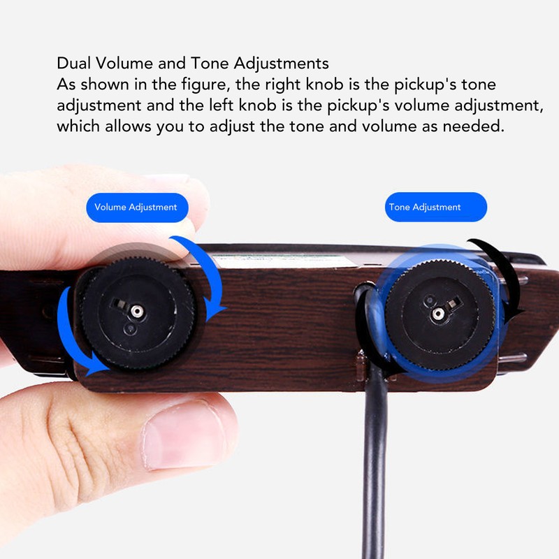 Acoustic Guitar Pickup Hole Free Volume Tone Control Dual Coil