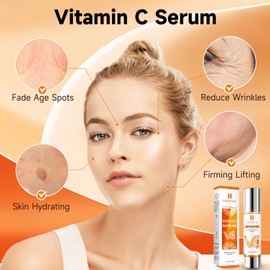 HANYWIL Vitamin C Serum for Mature Skin, 20% Vitamin C Face Serum with Hyaluronic Acid, Dark Spot Remover, Hydrating Skincare for Wrinkle Reduction, Lifting & Firming - 1.7 fl oz