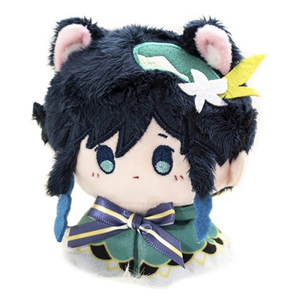 RESIIN Small Size Genshin Impact Figure Plush Doll - Venti (4 inch), Keychain Anime Figure Soft Stuffed Gift for Game Fans