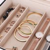 BEWISHOME Jewelry Box Organizer, 2-Layer Necklace Organizer Box, Modern Style