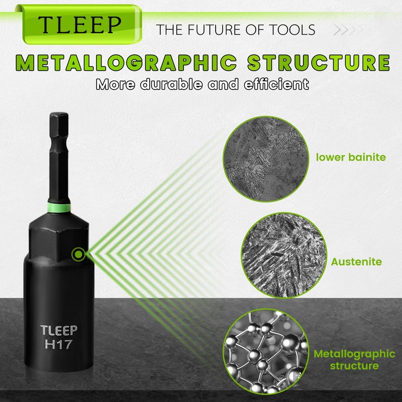 TLEEP Deep Nut Driver Set for Impact Drill w/Wing Nut