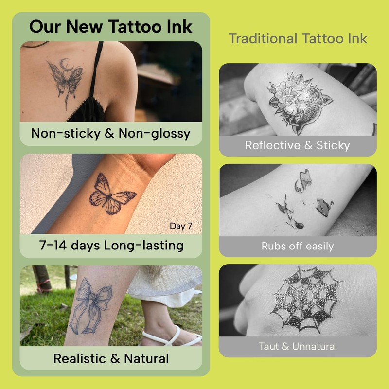 WEEKINK Vine Leaf Branch Temporary Tattoos – 4 Elegant Wrap-Around