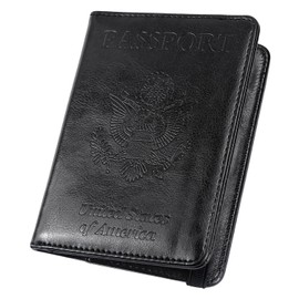 ILIYAH-Passport Cover-Passport Holder for Travel Women/Men Passport Wallet Case Travel Accessories Card Holder Wallet Unisex Travel Gifts(Black US)