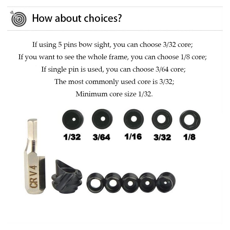 Archery Peep Sight for Compound Bow Interchangeable Aluminium Alloy Inner