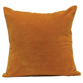 Creative Co-Op One Happy Family are We Reversible Cotton Stamp Solid Back Pillow, Orange