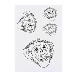 4 x 'Monkey Face' Temporary Tattoos (TO00006926)