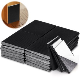 24 PCS Foam Weather Stripping Door Corner Seal, Self-Adhesive Draft Stopper for Exterior Front Door, Door Gap Filler for Weather Protection, Light Blocking and Noise-Reduction (Black)