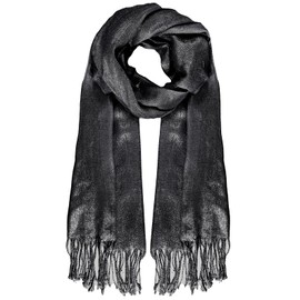 Jmkcoz Women's Pashmina Shawls Wraps Scarf for Evening Dresses Bridal Bridesmaid Wedding Winter Large Warm Soft Silky Scarves (Black)