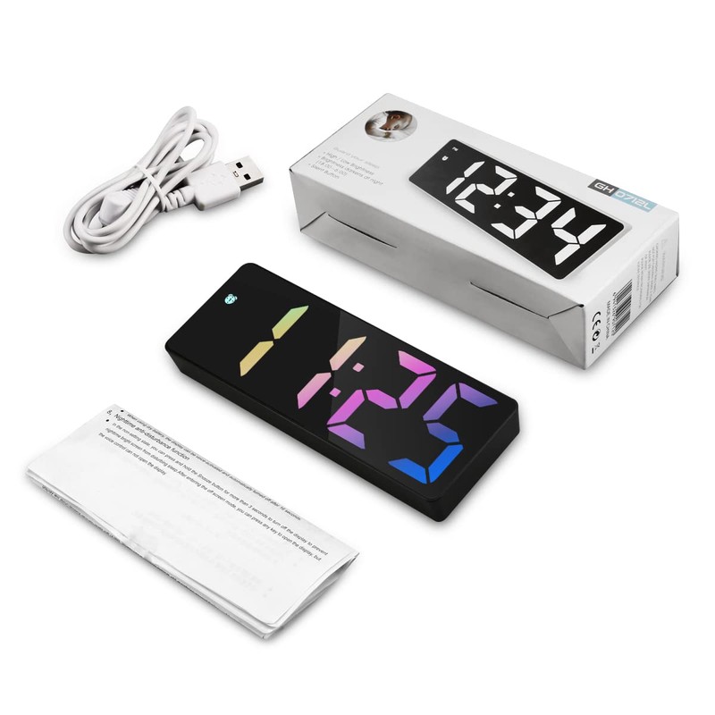 Upgraded Digital Alarm Clock, LED Clock for Bedroom, Electronic Desktop