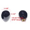 Unbranded 2 x Black Oval Ball Knobs Plastic 1/4-20 Female