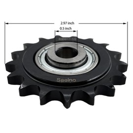 #40 Roller Chain Idler Sprocket Type C 1/2" bore 17 Tooth with Bearing 203KRR2,Hardened Antirust 1045 Steel Drive Sprockets 40BB17-1/2