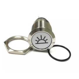 Xscorpion 12V 19mm BLUE LED Marine Car Stainless Steel DOME FOG Light Push Button Switch