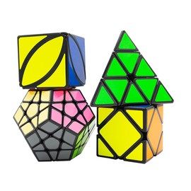 iYallow QiYi - Juego de rompecabezas de caja de regalo no cúbica megaminx, pyraminx, skewb y mastermorphix en la versión sin pegatinas, gran paquete para rompecabezas