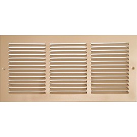 HVAC Premium 16'' x 8'' [Duct Opening] Flat Stamped Steel Return Air Grille - Sidewall and Ceiling - HVAC Vent Duct Cover - Brown [Outer Dimensions: 17.75''w X 9.75''h]